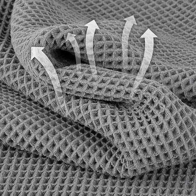 Microfiber Waffle Hand Towels, 4 Pieces, Fast Drying, Lint Free 430 GSM - Image 2