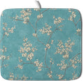 Teal Turquoise Dish Drying Mat for Kitchen Counter Spring Floral Drying Mat 16 by Sweetshow