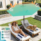 AreShark 7.5FT Patio Umbrella Table Market Umbrella with 6 Sturdy Ribs, Button Tilt/Crank Heavy-Duty Round Outdoor Umbrellas for Garden, Deck, Backyard,and Pool, Aruba Blue - Image 6