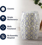 JONATHAN Y TBL1025A Lula 17.25" Suzani Ceramic Indoor/Outdoor Garden Stool, Blue/Green, Classic, Coastal, Bohemian, Traditional, Mediterranean, Cottage for Living Room, Garden, Outdoor, Home - Image 6
