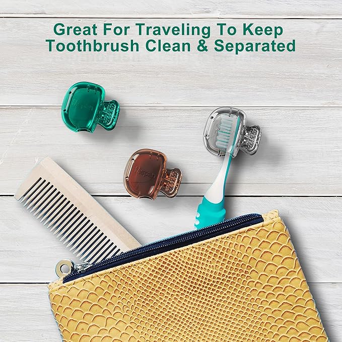 Mspan Toothbrush Protector Travel Cover: Brush Head Cap Cute Clip Case Bulk - Image 6