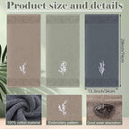 3 Pcs Boho Botanical Hand Towels Bathroom Decor Retro Embroidered Minimalist - Image 2