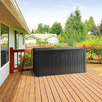 TARKARI 270 Gallon Lockable Resin Deck Box, Waterproof & UV-Resistant Outdoor Storage Box for Outdoor Cushion Storage, Garden Tools & Pool Accessories Storage, Black - Image 3