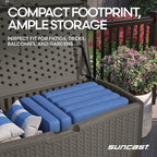 Suncast Extra Large Deck Box - 124 Gallon Resin Outdoor Storage Box with Lockable Lid for Outdoor Cushion Storage, Toys, & Garden Gear, Stoney Grey Wicker Bin for Patio, Porch, Pool, & Yard - Image 7
