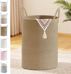 Tall Laundry Basket with Handles, 72L Portable Dirty Clothes Hamper, Boho by SunNewt