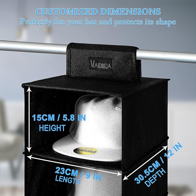 VAESIDA Hat Rack for Closet, 10 Shelf Hanging Hat Organizer for Baseball Caps - Image 5
