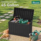 YITAHOME 45 Gallon Deck Box, Outdoor Storage Box for Patio Cushions, Outdoor Tools, Gardening Tools, Sports Equipment, and Throw Pillows, Lockable and Waterproof, Black - Image 3