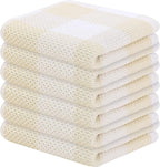 Homaxy 100% Cotton Waffle Weave Check Plaid Dish Cloths, 12 x 12 Inches by Homaxy
