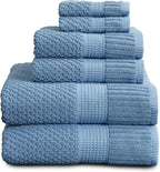 NY Loft 100% Cotton Towel Set 6 Piece | Super Soft & Absorbent Quick-Dry 2 Bath by NYLoft