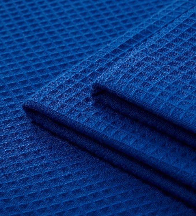 Encasa XO Kitchen Dish Towels Set | Blue | Waffle Weave and Flat Hand Tea Towel - Image 7