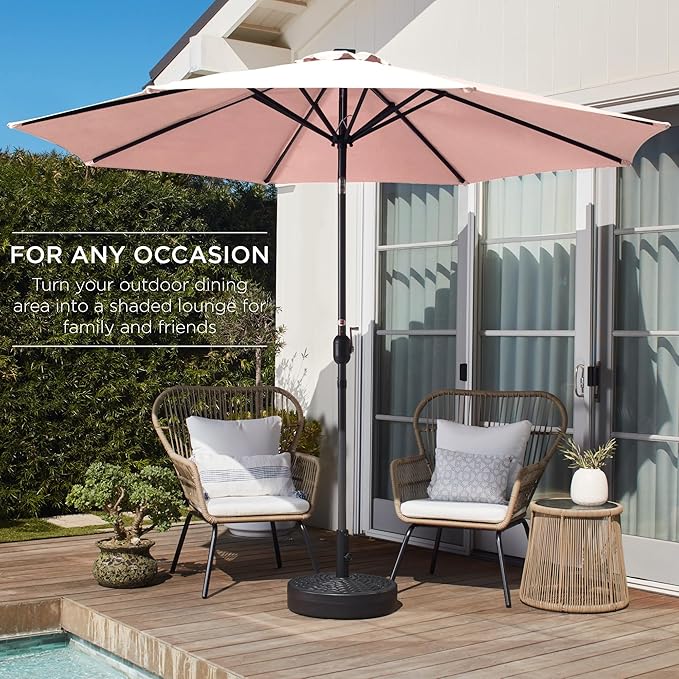 Best Choice Products 10ft Outdoor Table Compatible Steel Polyester Market Patio Umbrella w/Crank and Easy Push Button Tilt - Image 3