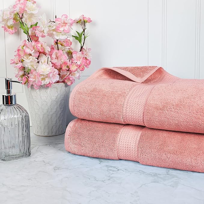 SUPERIOR Egyptian Cotton Pile Bath Sheet Set of 2, Ultra Soft Luxury Towels - Image 2