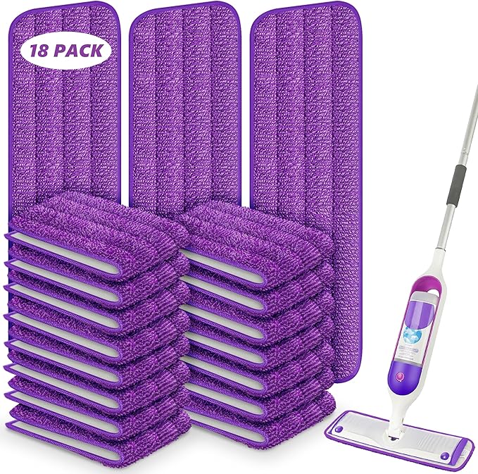 18 Pack Reusable Mop Pads Compatible by ILAVCOOL