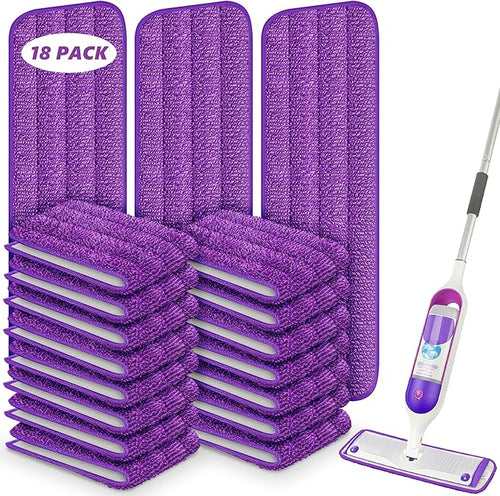18 Pack Reusable Mop Pads Compatible by ILAVCOOL