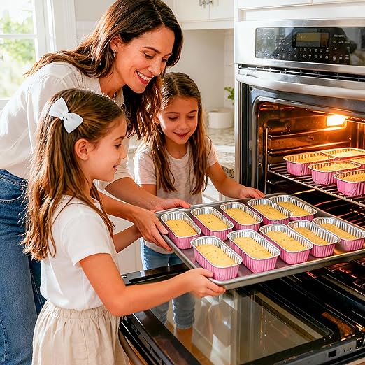100 Pack Mini Cake Pans with Lids and Spoons Rectangular Aluminum Foil Baking - Image 6
