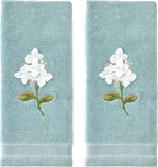 SKL Home Farm Hydrangea 100% Cotton 3D Embroidered 2pc Hand Towel Set, by SKLHomebySaturdayKnightLtd
