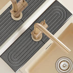 Diatomite Sink Mat around Faucet, Instant Dry Stone Sink Tray Cleaning Tools by LushSpring