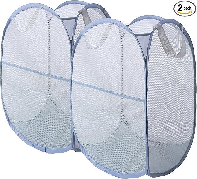 Foldable Mesh Popup Laundry Hamper, Laundry Basket Easy to Open and Fold by Unknown