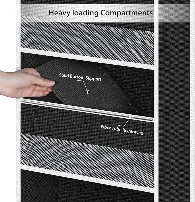 Univivi 5-Shelf Fabric Door Storage Over Door Hanging Organizer - Image 5