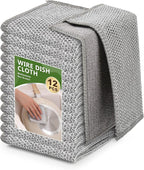 12Pack Upgrade Multipurpose Wire Dishwashing Rags, Double-Side Non Scratch Wire by WYDZKJ