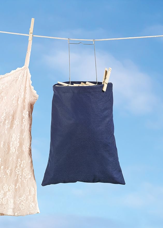 Whitmor Hanging Clothespin Bag Navy - Image 2