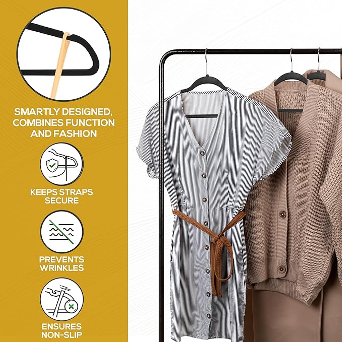 Premium Velvet Hangers 30 Pack Ultra Thin Non Slip Adult Felt Space Saving Suit - Image 6