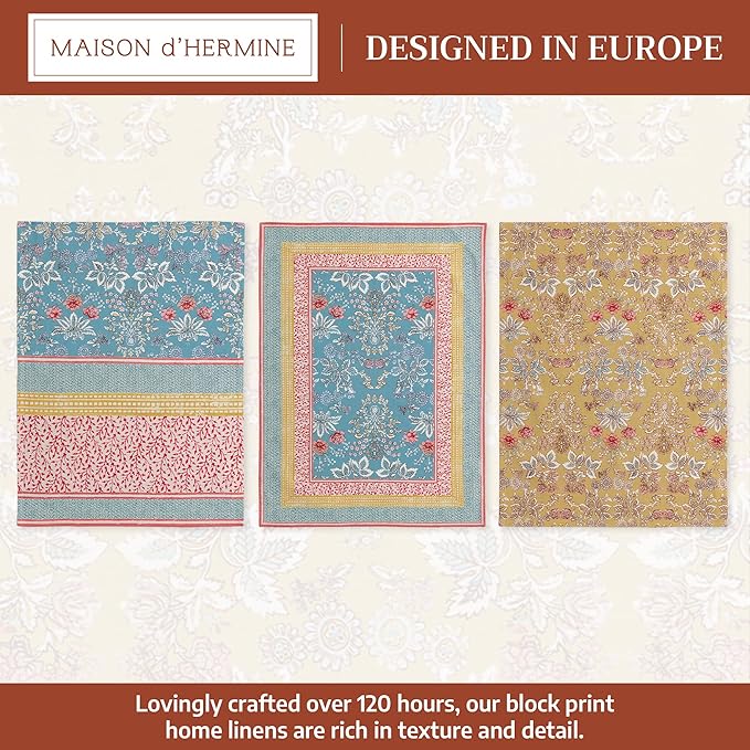 Maison d' Hermine Kitchen Towels Set of 3 100% Cotton 27.50" x 20" Reusable - Image 2