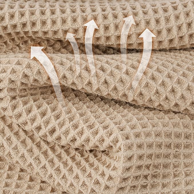 Microfiber Waffle Face Towels, 2 Pieces, Fast Drying, Lint Free 430 GSM - Image 2