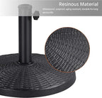 Yaheetech 22 lbs Heavy Duty Outdoor Umbrella Base 18" Round Patio Umbrella Stand Market Umbrella Base for Garden & Lawn, Black - Image 3