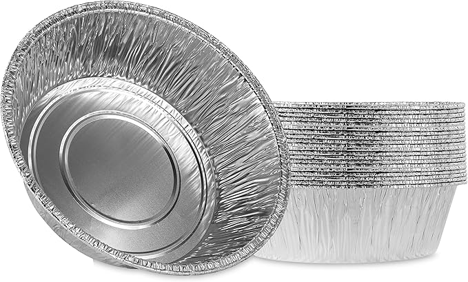 PLASTICPRO 10'' Inch Round Deep Tin Foil Pans Disposable Aluminum, Freezer & by PLASTICPRO