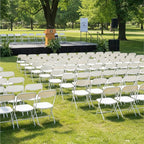 Flash Furniture Hercules Set of 10 Indoor/Outdoor Heavy-Duty Plastic Folding Chairs, Foldable Commercial Stacking Chairs with 650-lb. Static Weight Capacity, White - Image 2