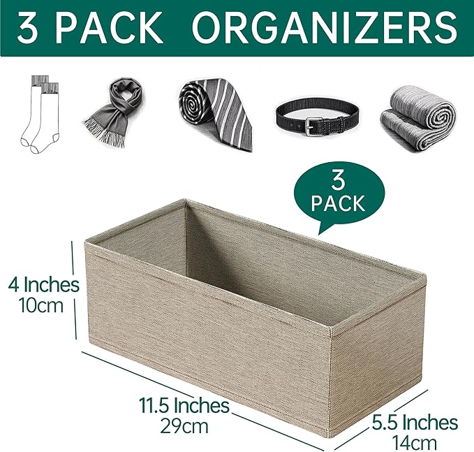 3 PACK Drawer Organizer Clothes，drawer Divider， Dresser Drawer Storage - Image 2