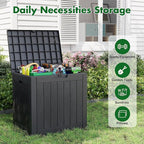 Outdoor Storage Box, Resin Deck Boxes Indoor and outdoor, Waterproof Storage Box Lockable Lid (Grey,35 Gallon) - Image 3