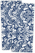 DII Cotton Dish Towel Set Damask Print, Nautical Blue by DII