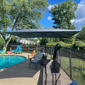 PURPLE LEAF 9' X 11.5' Patio Umbrella with Base Rectangle Cantilever Umbrella Outdoor Offset Umbrella with 360-degree Rotation for Garden Deck Pool Patio Light Grey by PURPLELEAF