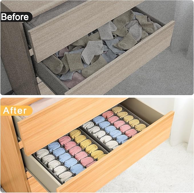 Joyoldelf Sock Organizer Drawer Organizer - Image 8