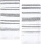 Sticky Toffee Hand Towels for Bathroom Set of 2 – 28x16 in White and Gray by StickyToffee