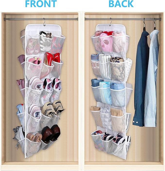 MISSLO 30 Large Pockets Dual Sided Hanging Baby Shoe Organizer - Image 2