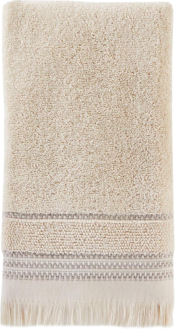 SKL Home Jude Fringe 100% Turkish Cotton Towel, Hand Towe Set, Taupe 2 Count - Image 2