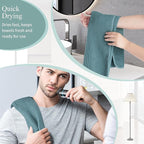 Microfiber Waffle Hand Towels, 4 Pieces, Fast Drying, Lint Free 430 GSM - Image 5