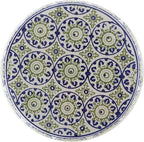 JONATHAN Y TBL1025A Lula 17.25" Suzani Ceramic Indoor/Outdoor Garden Stool, Blue/Green, Classic, Coastal, Bohemian, Traditional, Mediterranean, Cottage for Living Room, Garden, Outdoor, Home - Image 9