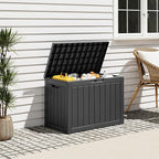 Outdoor Storage Box, Resin Deck Boxes Indoor and outdoor, Waterproof Storage Box Lockable Lid (Black, 50 Gallon) - Image 4