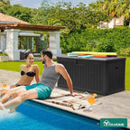 YITAHOME 150 Gallon Large Deck Box with Side Handles, Outdoor Double-Wall Storage for Patio Furniture Cushions, Garden Pool Accessories, Waterproof & Lockable - Image 3