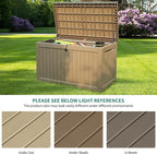 YITAHOME 230 Gallon Outdoor Storage Deck Box, Weather-Resistant Resin, Versatile for Patio Furnishings, Outdoor Cushions, Garden Tools, and Sports/Pool Gear, Taupe - Image 6