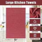 Homaxy Premium Kitchen Towels, Large Cotton Kitchen Hand Towels, Flat and Terry - Image 9