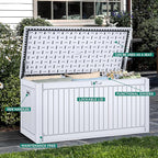 YITAHOME 260 Gallon Large Deck Box with Divider & Side Handles, Outdoor Double-Wall Storage for Patio Furniture Cushions, Garden Pool Accessories, Waterproof & Lockable - Image 3
