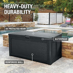 Rubbermaid Extra Large Resin Outdoor Storage Deck Box (134 Gal), Weather Resistant, Black, Deck Organization for Home/Backyard/Pool Chemicals/Toys/Garden Tools/Porch/Patio Cushions - Image 2