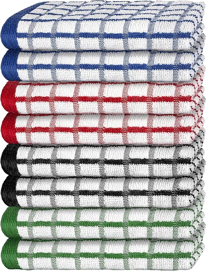 Premium Dish Towels for Kitchen, 8 Pack, 16x26 by WhiteClassic