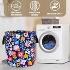 Folk Floral Art Laundry Basket Beautiful Flowers Foldable Oxford Cloth Funny - Image 8