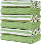 Premium Kitchen Towels | Large Cotton Kitchen Hand Towels | Popcorn Striped - Image 4